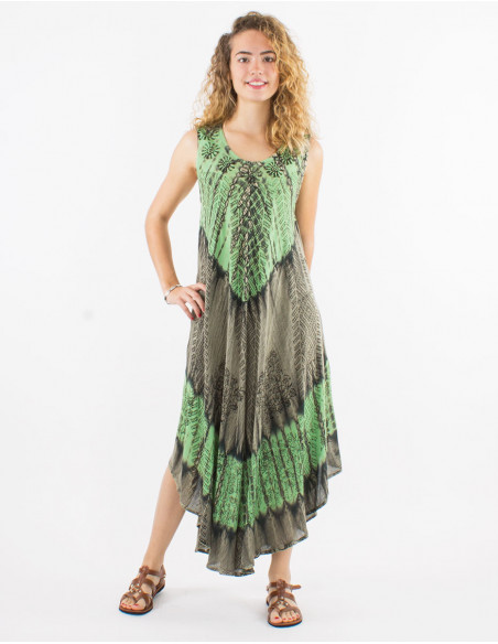 Long viscose crepe umbrella dress