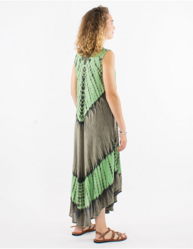 Long viscose crepe umbrella dress
