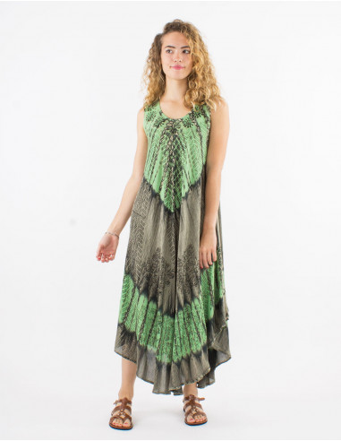 Long viscose crepe umbrella dress