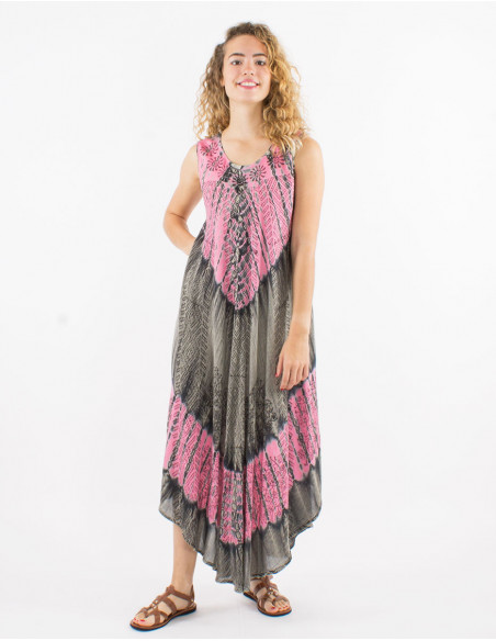 Long viscose crepe umbrella dress