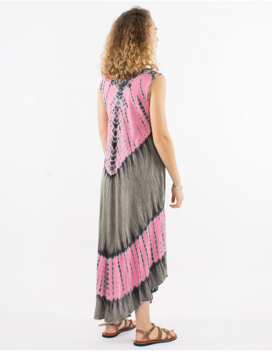 Long viscose crepe umbrella dress