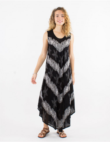 Long viscose crepe umbrella dress