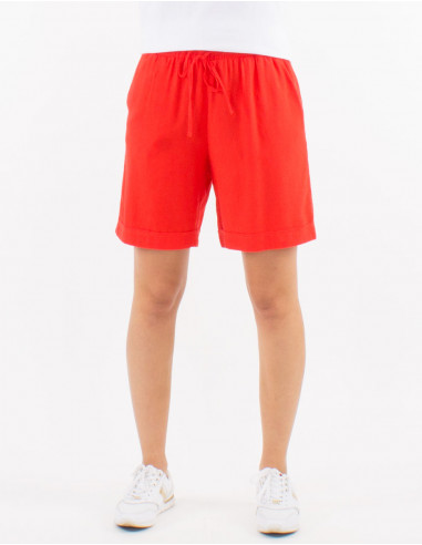 54% linen 46% viscose shorts and elastic belt