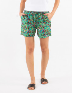 Polyester shorts with elastic belt and mistery print 2