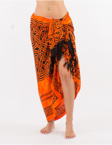 Viscose fringed celtic sarong