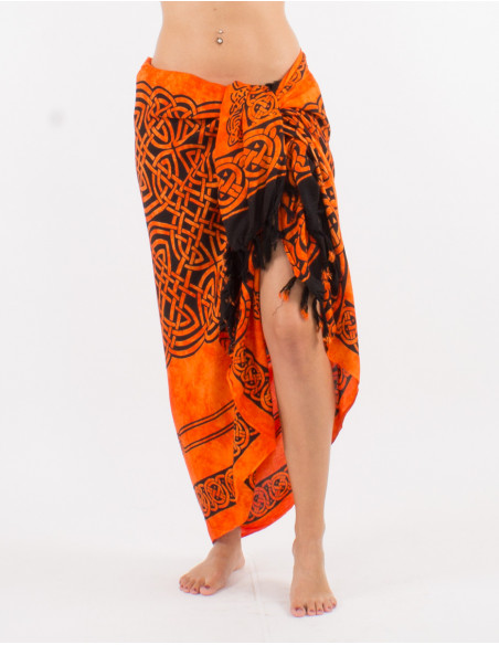 Pack de 10 sarongs viscose franges celtique