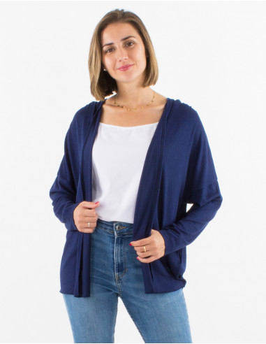 Knitted 95% polyester 5% elastane jacket with long sleeves