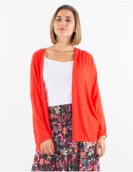 Veste maille 95% polyester 5% elasthanne manches longues