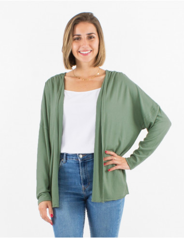 Veste maille 95% polyester 5% elasthanne manches longues