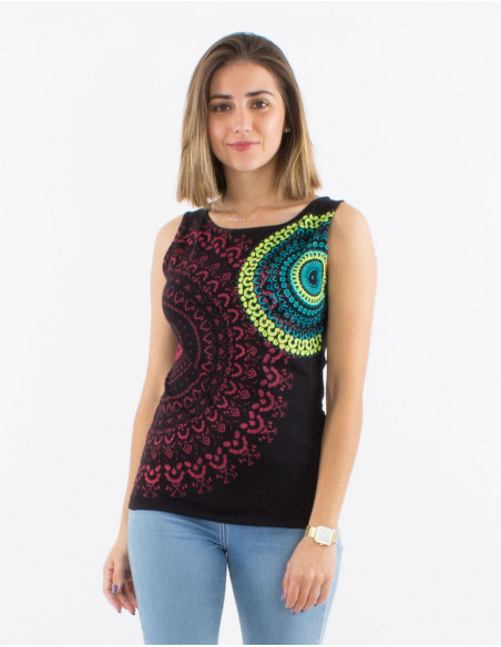 TShirt Coton Sans Manche Mandala