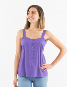 Top viscose unie bretelles 2