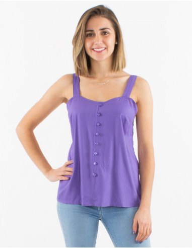 Top viscose unie bretelles