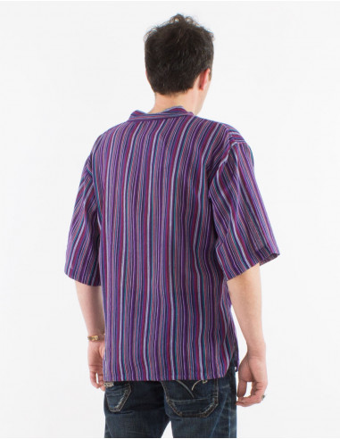 Chemise népalaise coton rayé