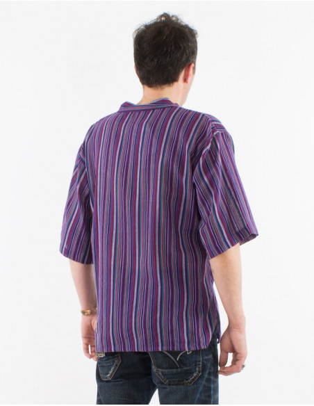 Cotton gent shirt with short sleeves