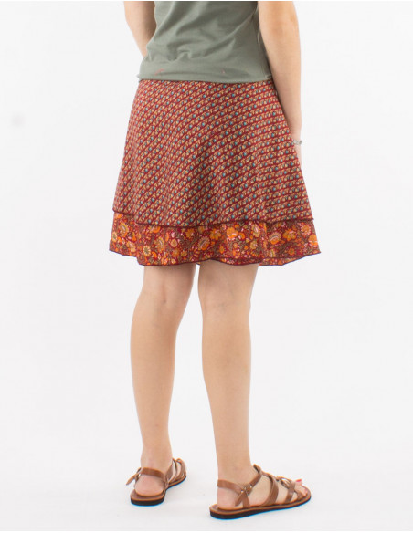 Jupe courte portefeuille polyester