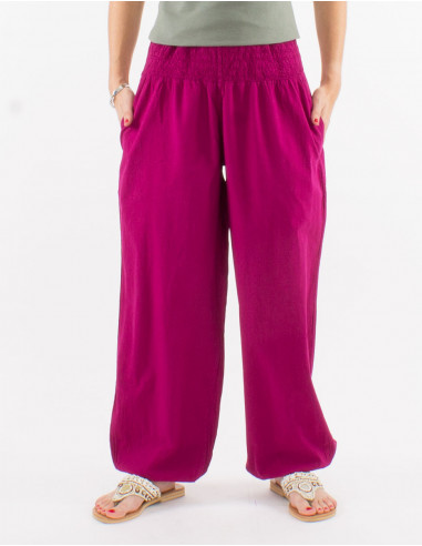 Plain cotton trousers sw with pockets