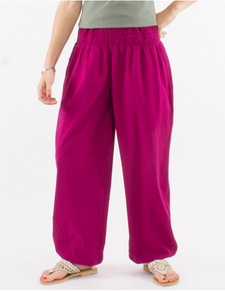 Plain cotton trousers sw with pockets