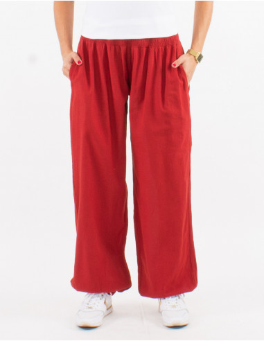 Plain cotton trousers sw with pockets