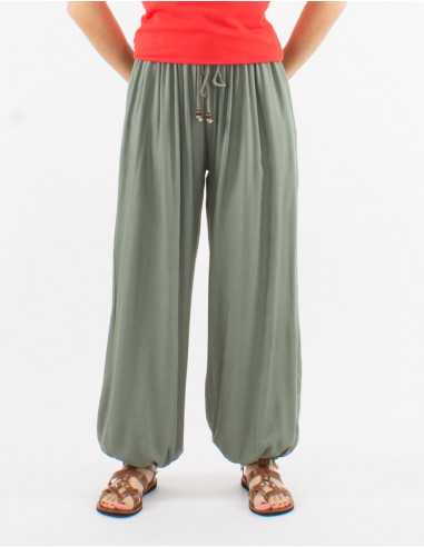 Plain viscose trousers