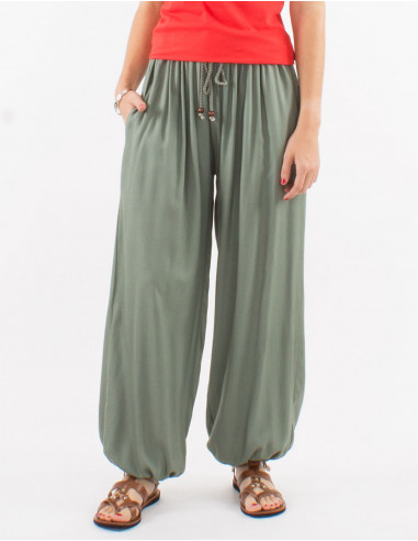 Plain viscose trousers