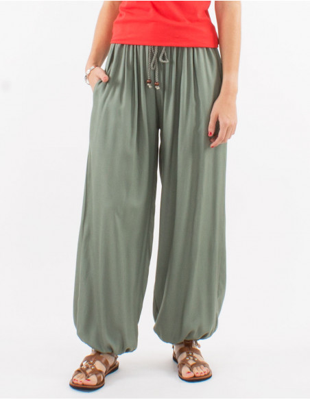 Plain viscose trousers
