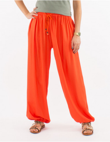 Plain viscose trousers