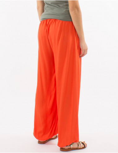 Plain viscose trousers