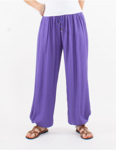 Plain viscose trousers