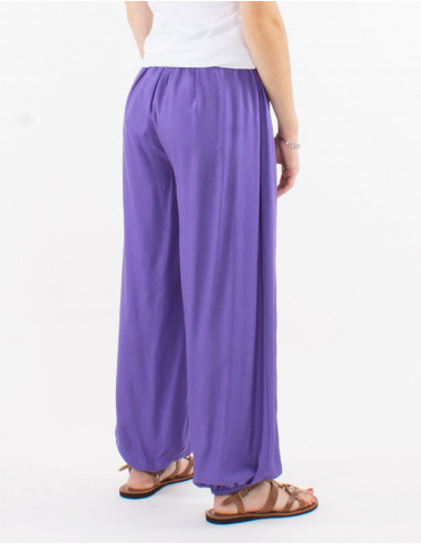 Plain viscose trousers