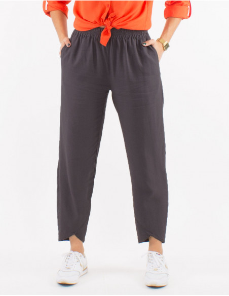 Pantalon 54% Lin 46% Viscose avec poches
