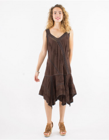 Viscose sw dress with lace