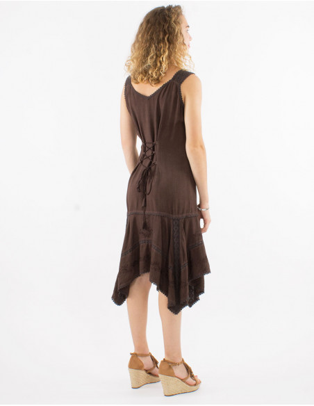 Mini robe viscose avec dentelle