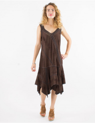 Viscose sw dress with lace