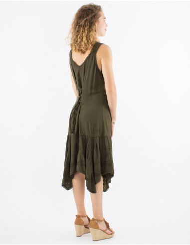 Viscose sw dress with lace
