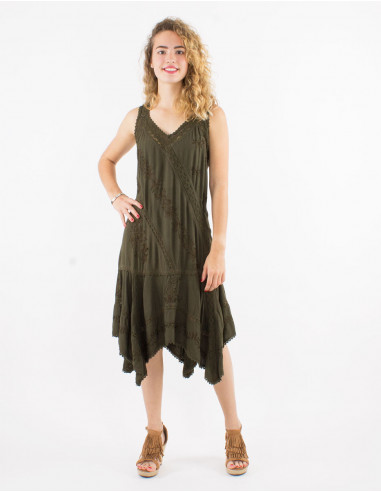 Viscose sw dress with lace