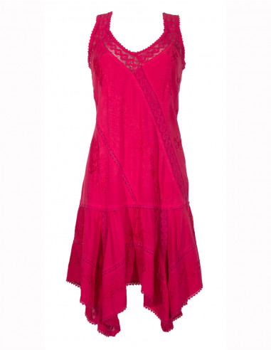 Mini robe viscose avec dentelle