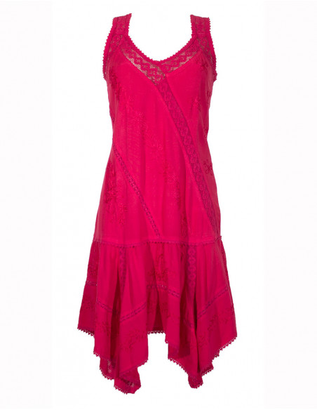 Mini robe viscose avec dentelle