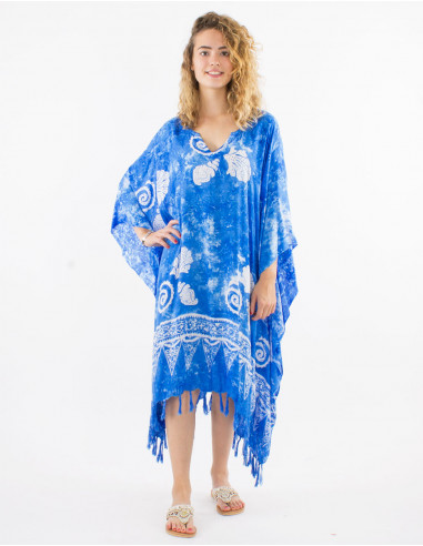 Viscose fringed dress