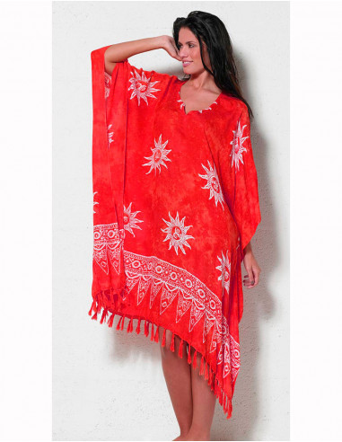 Viscose fringed dress