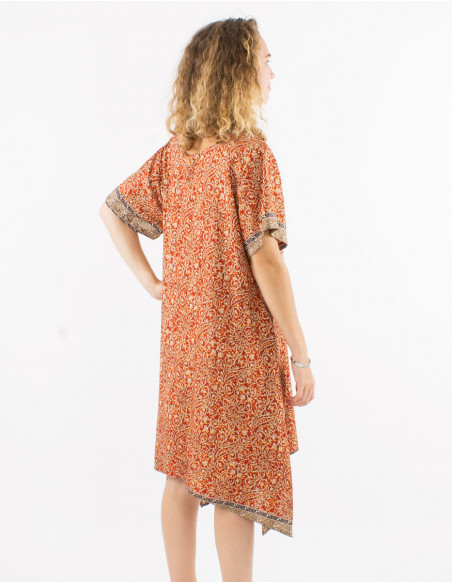 Robe Polyester Manches Courtes Sari