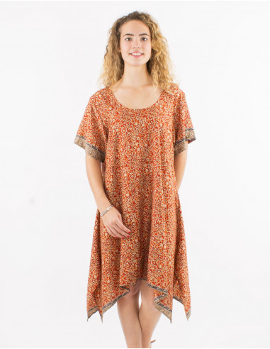 Polyester sari short sleeves dress