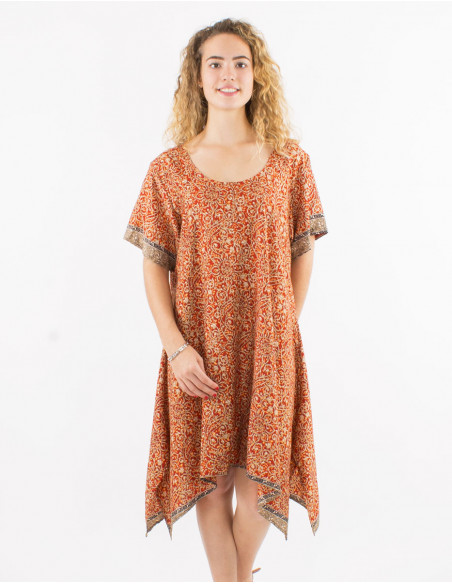 Robe Polyester Manches Courtes Sari