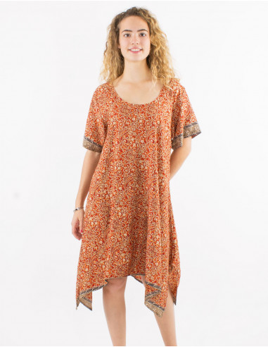 Robe Polyester Manches Courtes Sari