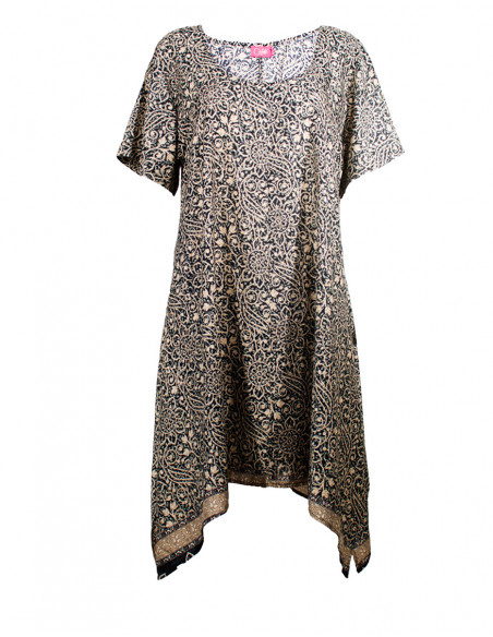 Polyester sari short sleeves dress