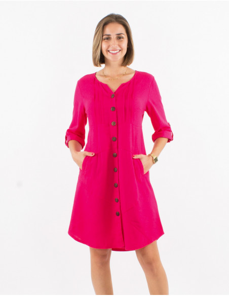Robe boutonnée manches courtes