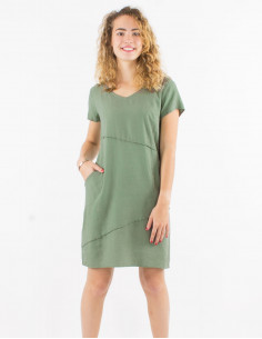 Robe col V manches courtes 2