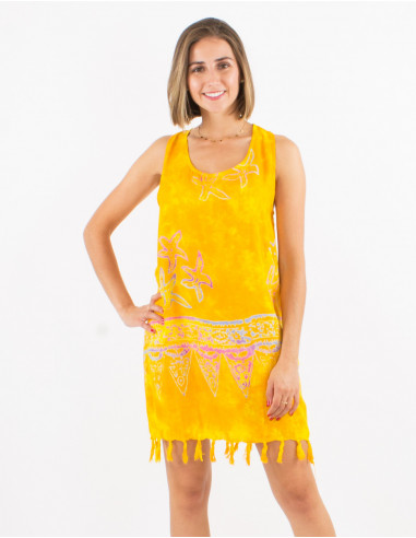 Viscose fringed minidress