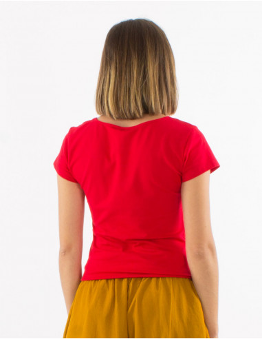 95% cotton 5% elastane mandala tee shirt and short sleeves