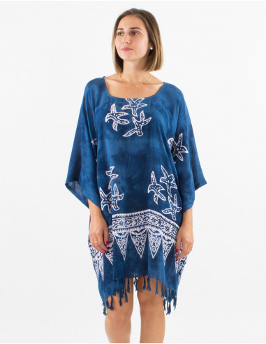 Viscose fringed tunic