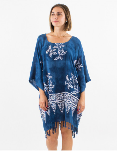 Viscose fringed tunic